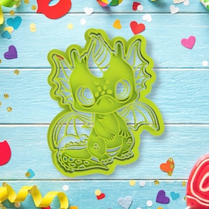 Dragon cookie cutter - sprookjescollectie. Verjaardagskoekjesvormer voor kinderen met prinsessen- en ridderthema.