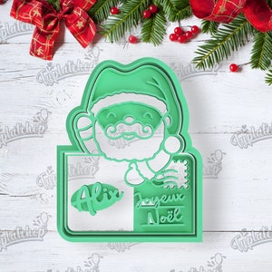 Emporte-pièce carte postale du pére Noël - biscuit personnalisé Santa claus christmas cookie gingerbread man