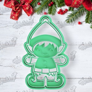 Tagliabiscotti elfo di Natale - biscotto personalizzato Biscotto di Natale di Babbo Natale kawaii piccolo aiutante di Babbo Natale