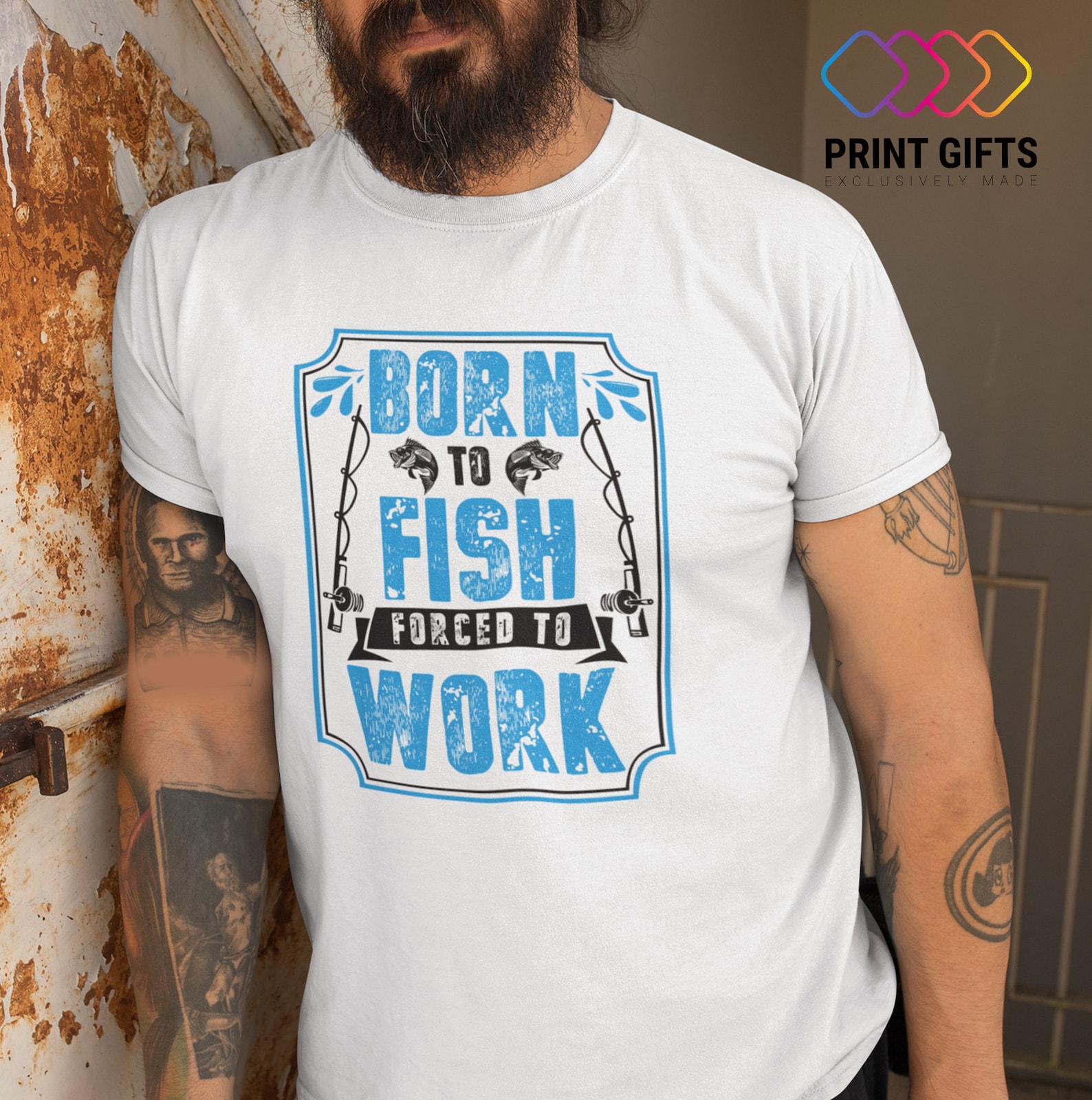 BORN TO FISH Tshirt cooles Shirt FischShirt individuelles Etsy
