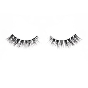 May include: A pair of black false eyelashes, designed to add length and volume to natural eyelashes.