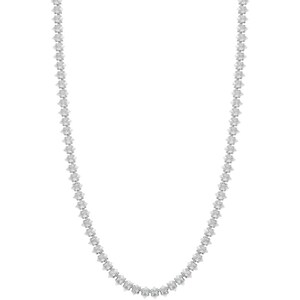 Marquise Style Baguette Strass Halskette - Silber