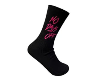 Meias No Days Off Crew - Preto/Rosa Choque