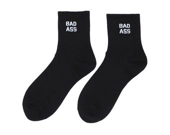 Meias Bad Ass Crew - Preto/Branco