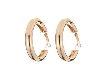 Thick Medium Size Hoop Earrings