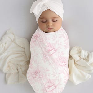 Manta para envolver a bebé, manta para bebé niña, manta para bebé niña, regalo de manta para envolver, regalo para niña recién nacida, regalo para baby shower, rosa rosa para niña