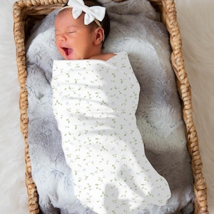 Manta para bebé niña, Conjunto de envoltorio para bebé niña, Manta para bebé niña, Regalo de manta para envolver, Regalo para niña recién nacida, Regalo para baby shower, Delicado bebé floral