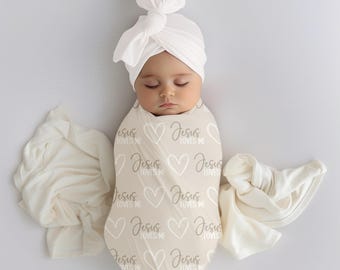 Christian personalized swaddle blanket, Personalized baby blanket, Baby girl blanket, Baby shower gift, Name Swaddle set