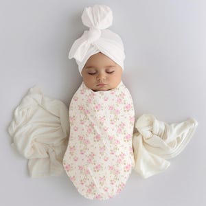 Manta para envolver a bebé, manta para envolver a niña, manta para niña, regalo de manta para envolver, regalo de niña recién nacida, regalo de baby shower, manta cottage core