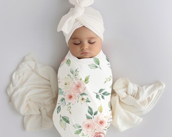 Baby Blanket, Baby girl swaddle, Pink Rose blanket, Swaddle blanket gift, Newborn girl gift, Baby shower gift, Swaddle set, Hospital baby
