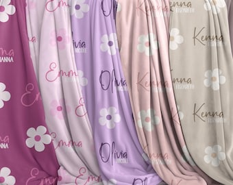 Manta personalizada, Manta floral, Manta com nome para crianças, Manta para bebê menina, Manta para enrolar bebê, Manta floral para ela, Manta com nome personalizado