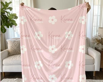 Manta personalizada, Manta floral, Manta com nome para crianças, Manta para bebê menina, Manta para enrolar bebê, Manta floral para ela, Manta com nome personalizado
