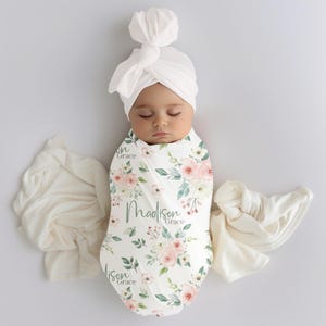 Personalisierte Baby Decke, Baby-Mädchen Geschenk, rosa Rose Decke, Swaddle-Decke, Swaddle-Geschenk, Neugeborenen-Mädchen, Baby-Dusche-Geschenk, Swaddle-Set Baby