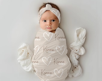 Personalized baby blanket, Heart baby blanket, Name Blanket baby, Baby girl blanket, Swaddle set, Baby shower gift, baby nursery girl