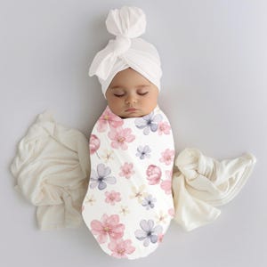 Baby Blanket girl, Baby girl swaddle, Swaddle blanket gift, Baby shower gift, Swaddle set, Pink floral baby, Pink Rose blanket,