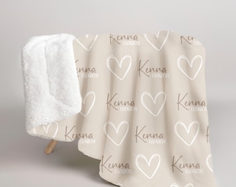 Personalisierte Herz Babydecke: Mädchen-Kinderzimmer Dekor, Swaddle-Set