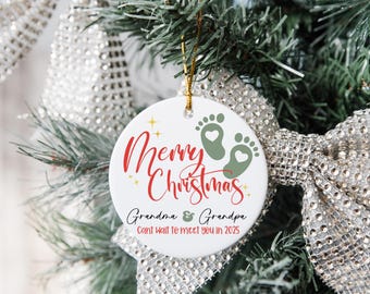 Baby Christmas announcement ornament, Pregnancy Announcement Christmas Ornament for family, Personalized Pregnancy Announcement