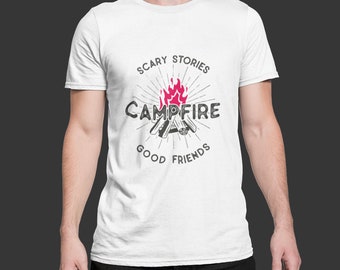 Scary Stories Good Friends Campfire Shirt-Adventure Shirts-Nature Lover Gift-Outdoors Shirt-Camping Shirt-Hiking Shirt