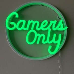Gamers Only LED Wall Sign | RGB Neon Light for Game Room | Gamer Decor | Hanging LED Sign | Cool Gaming Setup Light