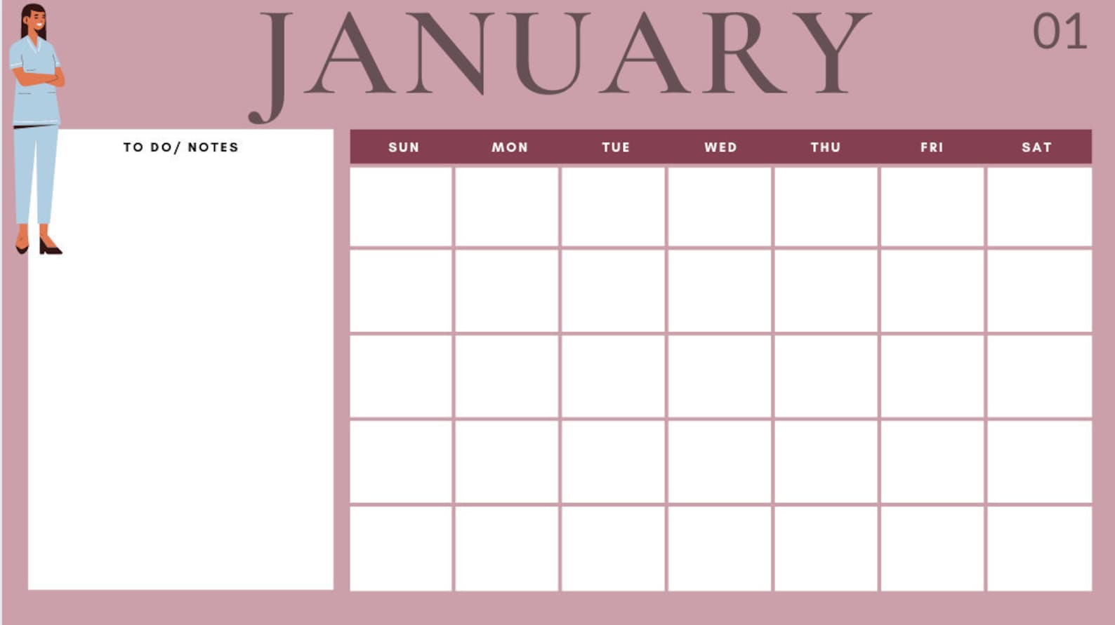 12 Month Calendar for Nurses and Nursing Students | Etsy