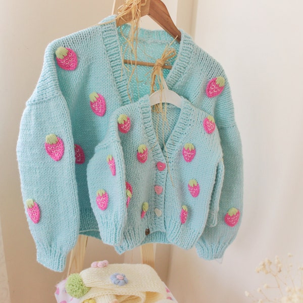 baby strawberry knit cardigan main image 0