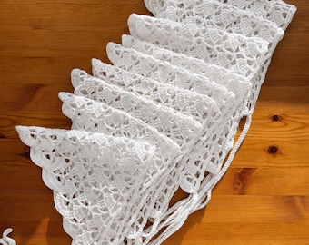 Crochet Bandana Headscarf Pattern ,Handmade Lace Bandana ,Boho Head Scarf for Women ,Summer Crochet Hair Scarf ,Cottagecore Accessories