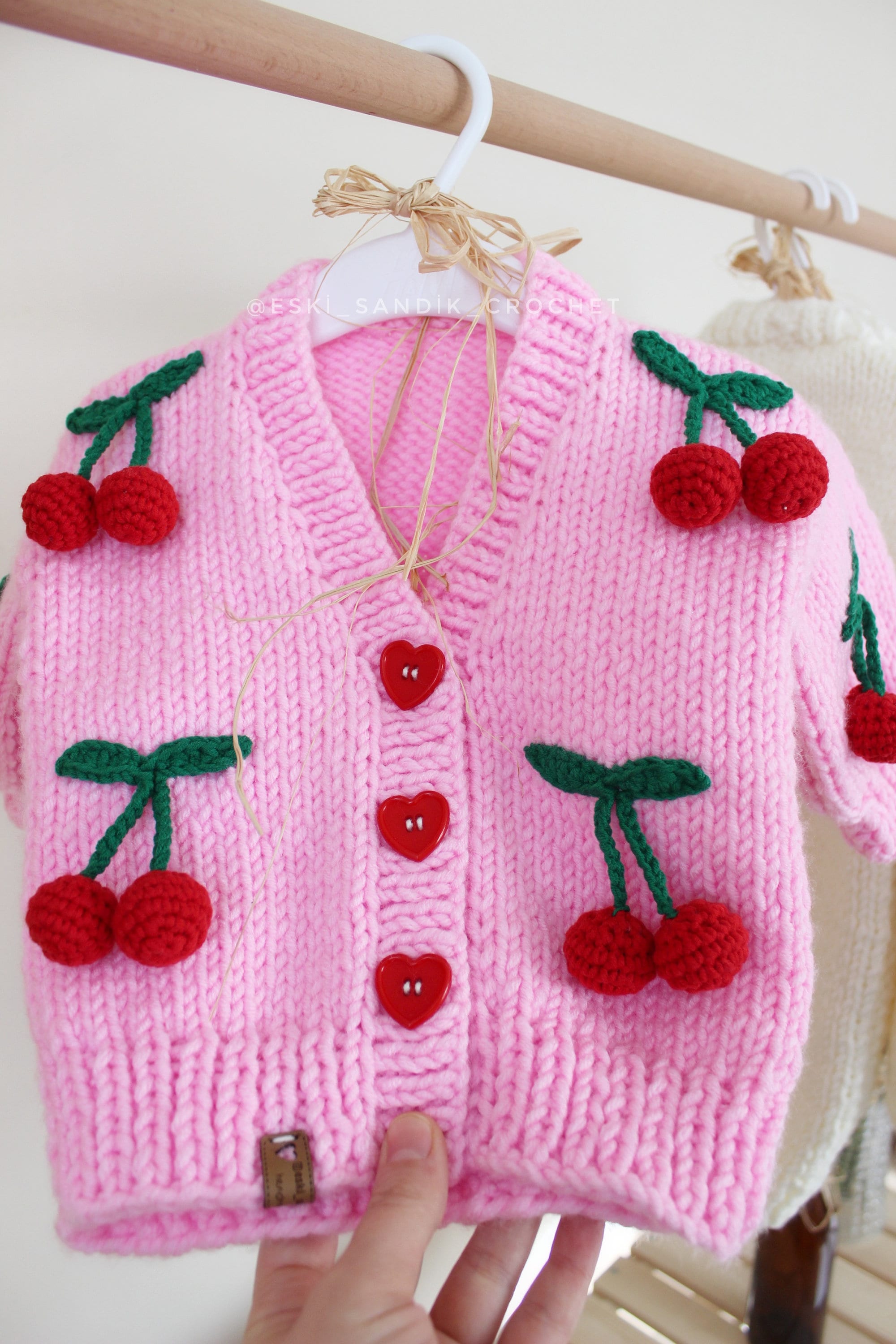 Cherry Pink Cardigan ,girl Cherry Cardigan,pink Pattern Sweater,easy  Cardigan Suit,birthday Gift,baby Gift - Etsy