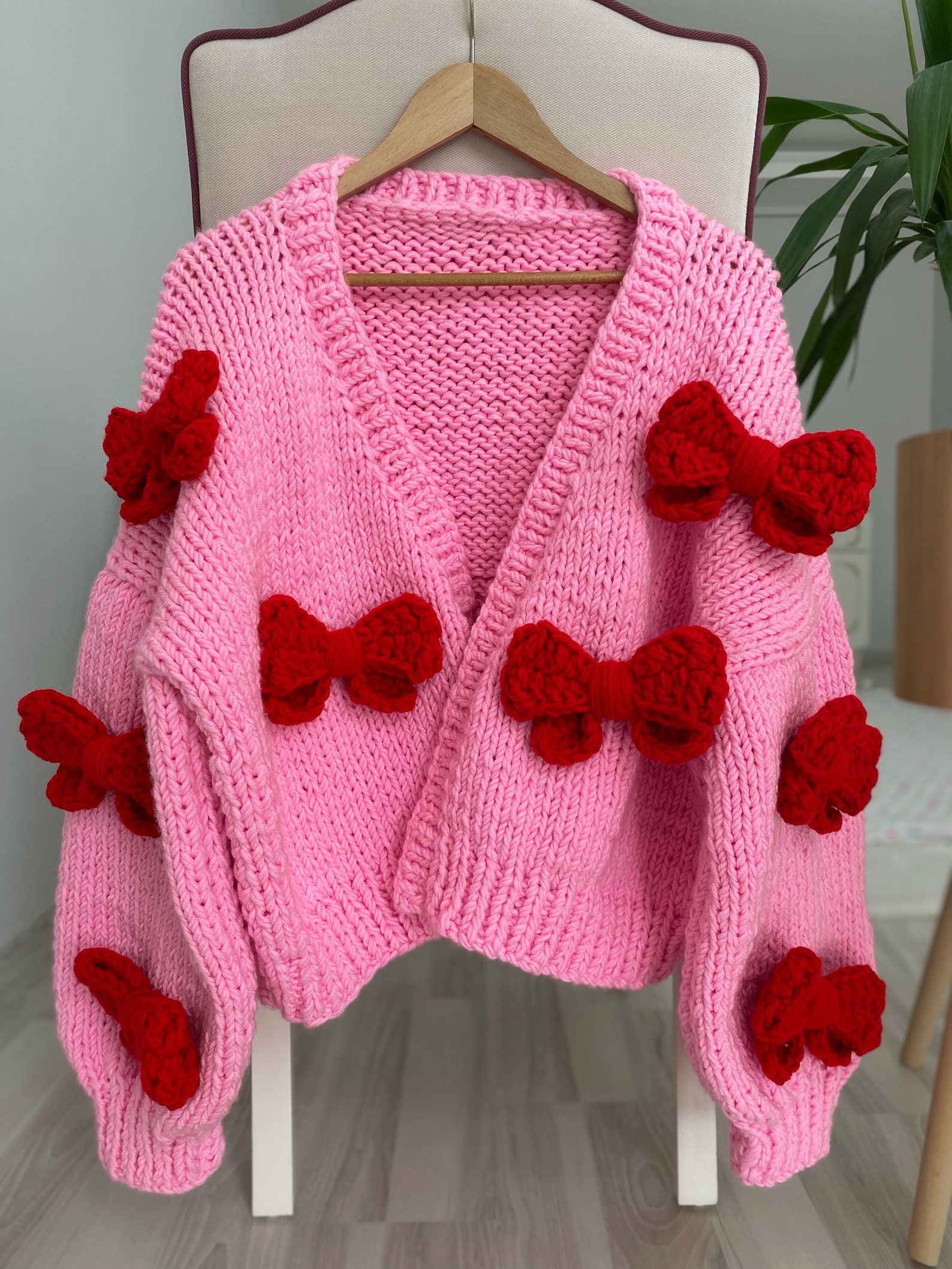 🎀 Red Bow Cardigan – Cozy, Chic & Gift-Ready Knitwear main image 1