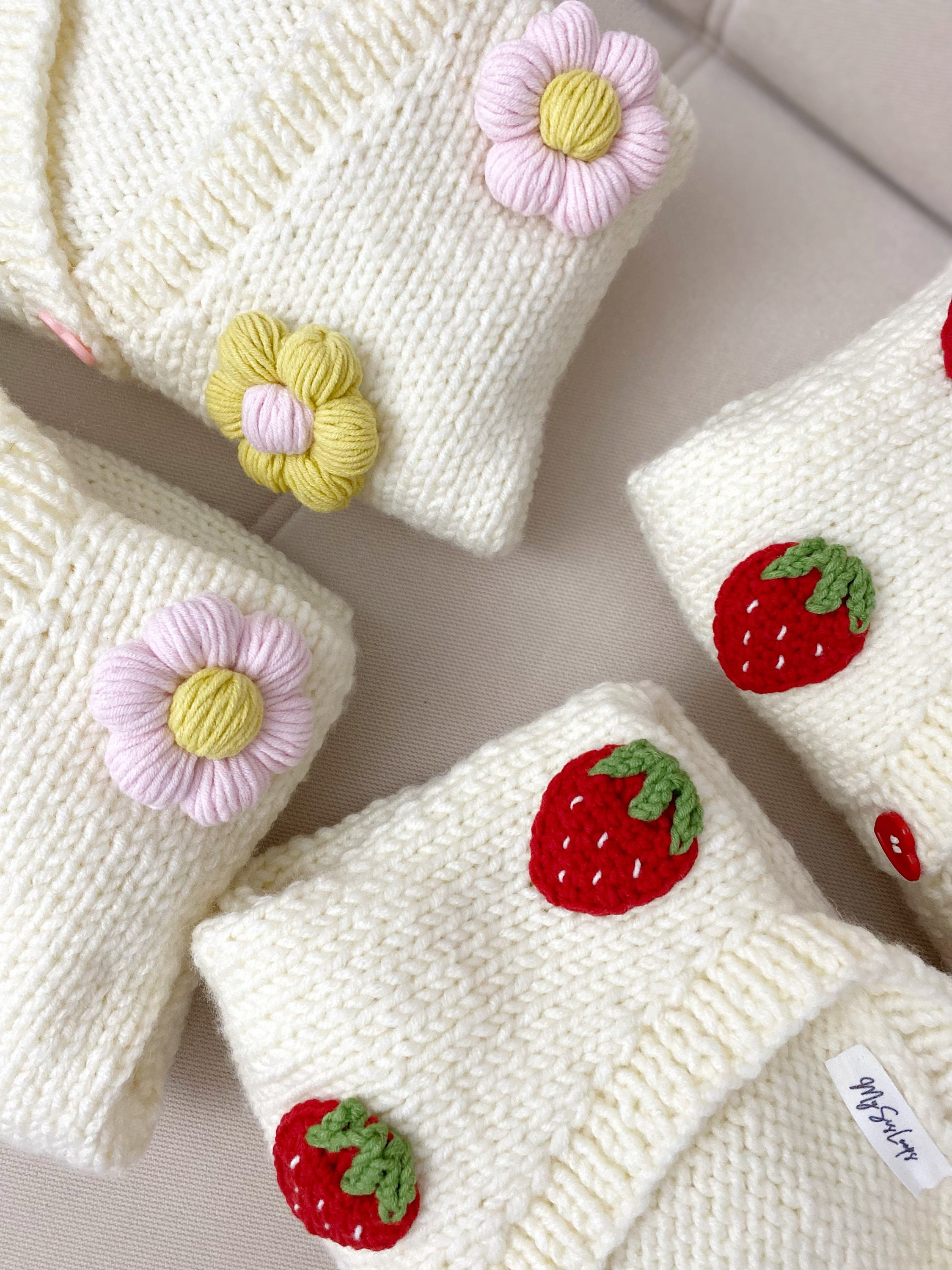 Red Strawberry Cardigan,strawberry Sweater,baby Knit Products,kids  display picture 1