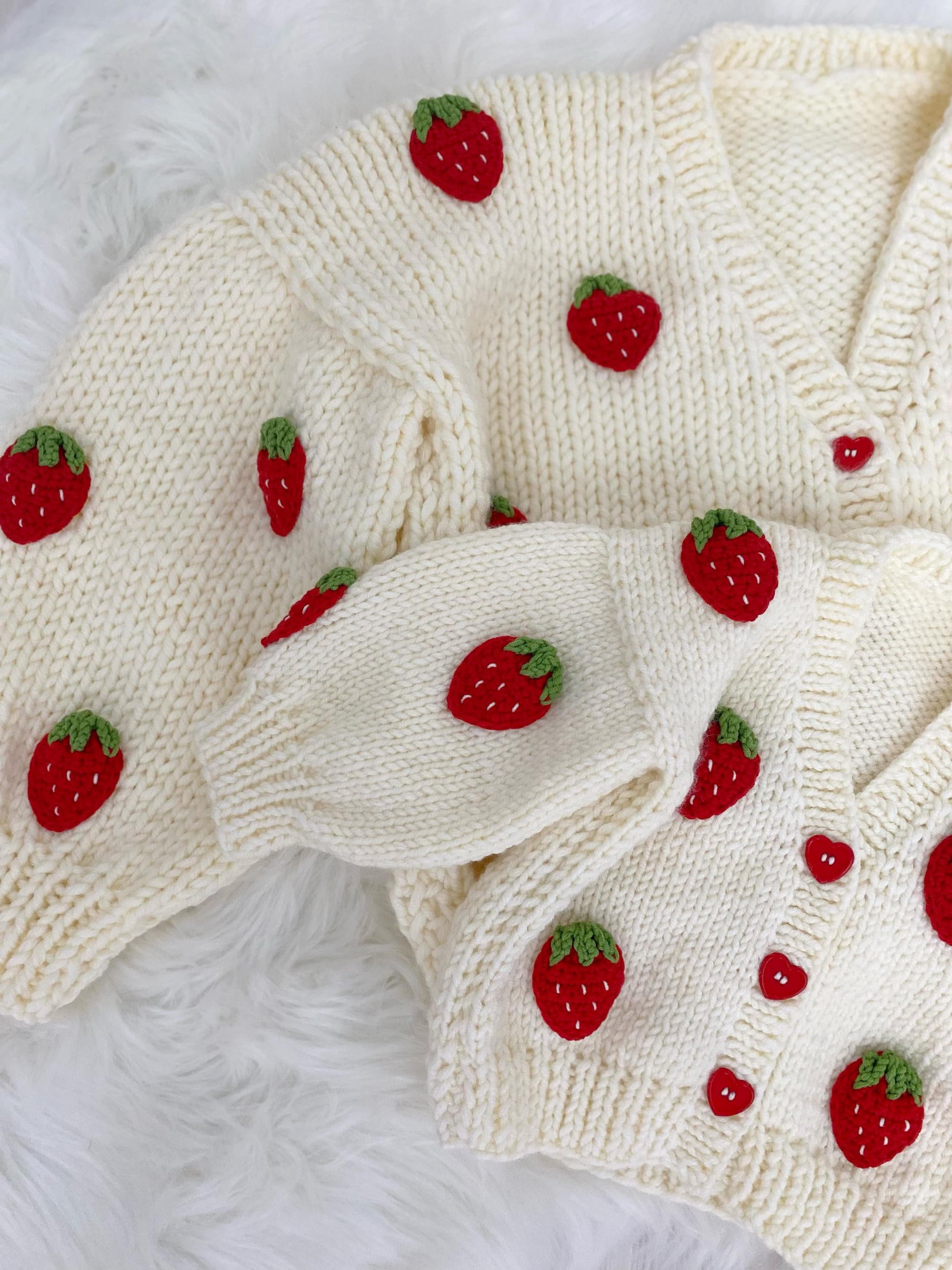 Red Strawberry Cardigan,strawberry Sweater,baby Knit Products,kids  display picture 1