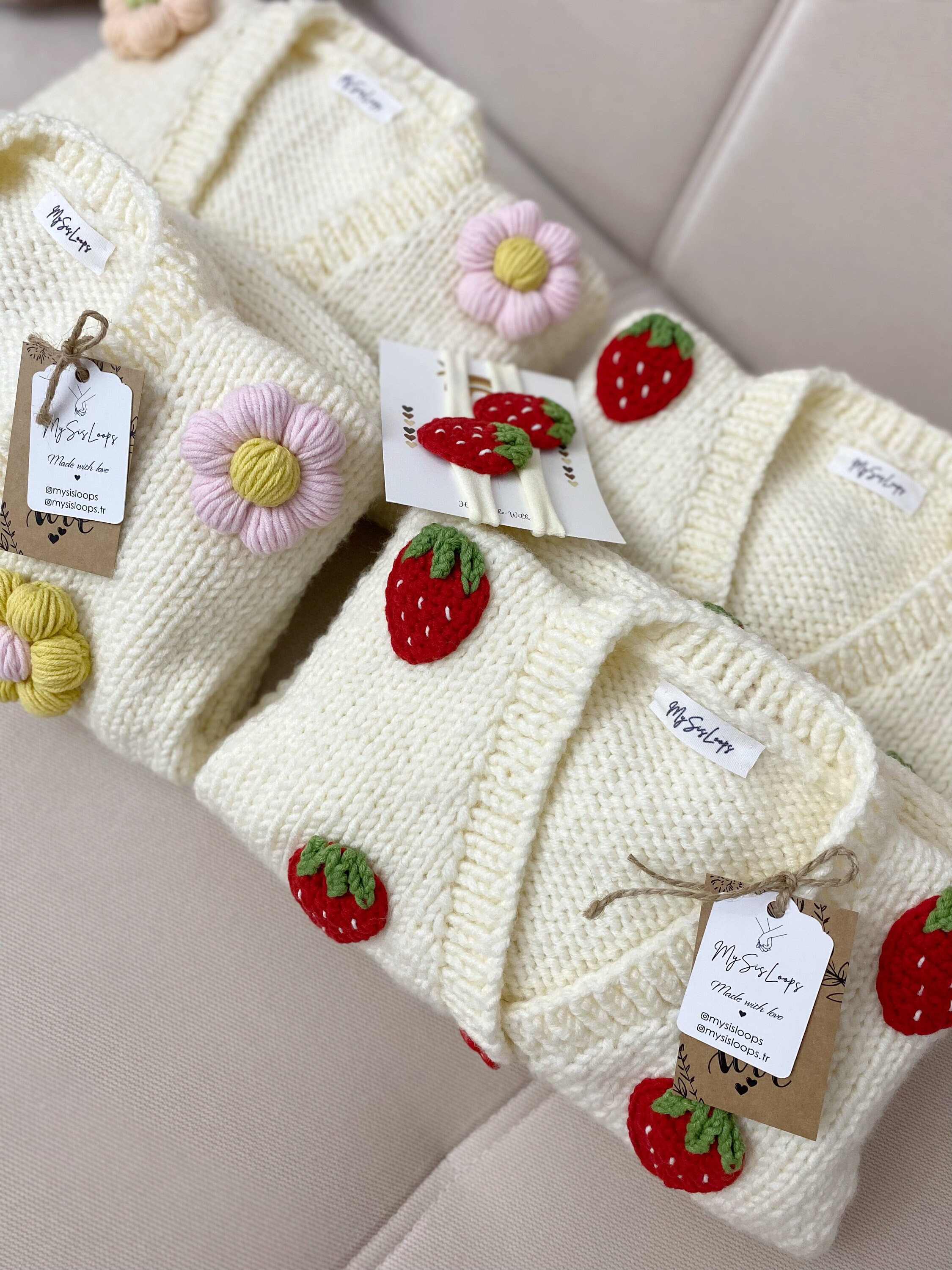 Red Strawberry Cardigan,strawberry Sweater,baby Knit Products,kids  display picture 1