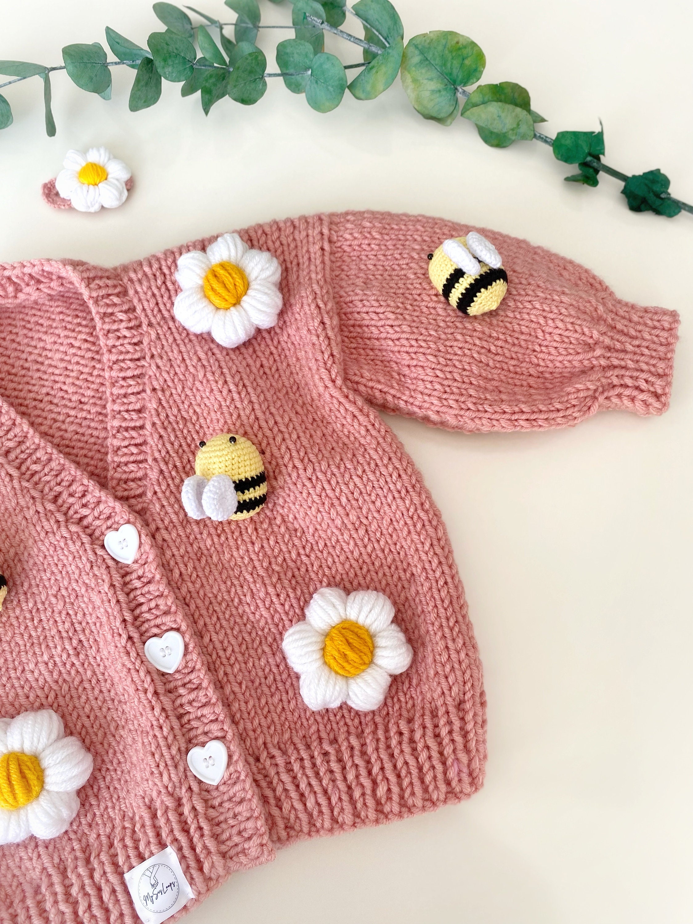 Baby Flowers Cardigan, Beige Clair main image 1
