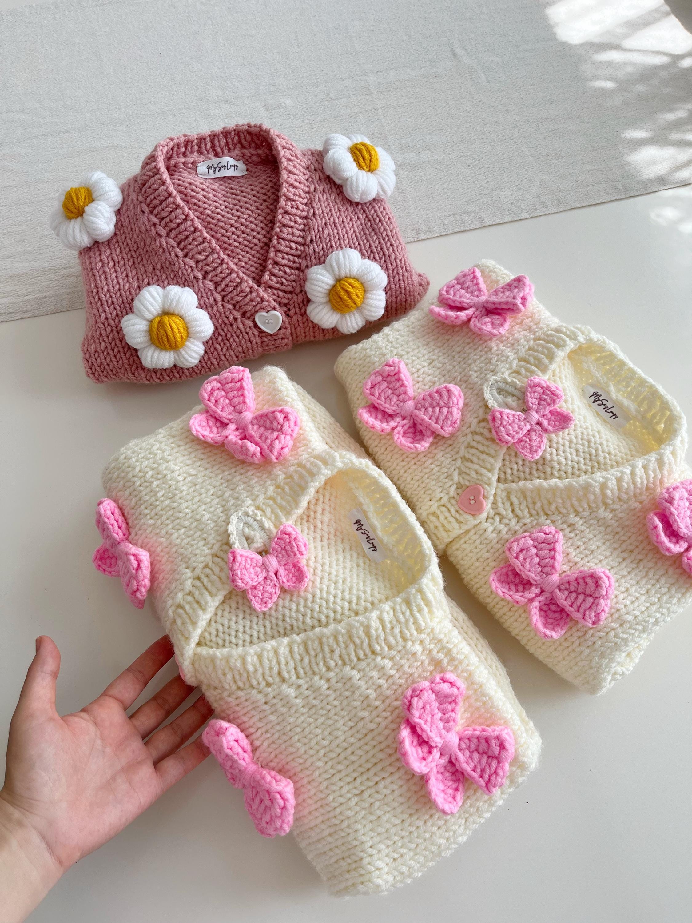 Mysisloops Pink Bows Cardigan ,pink Cardigan,kids Sweaters