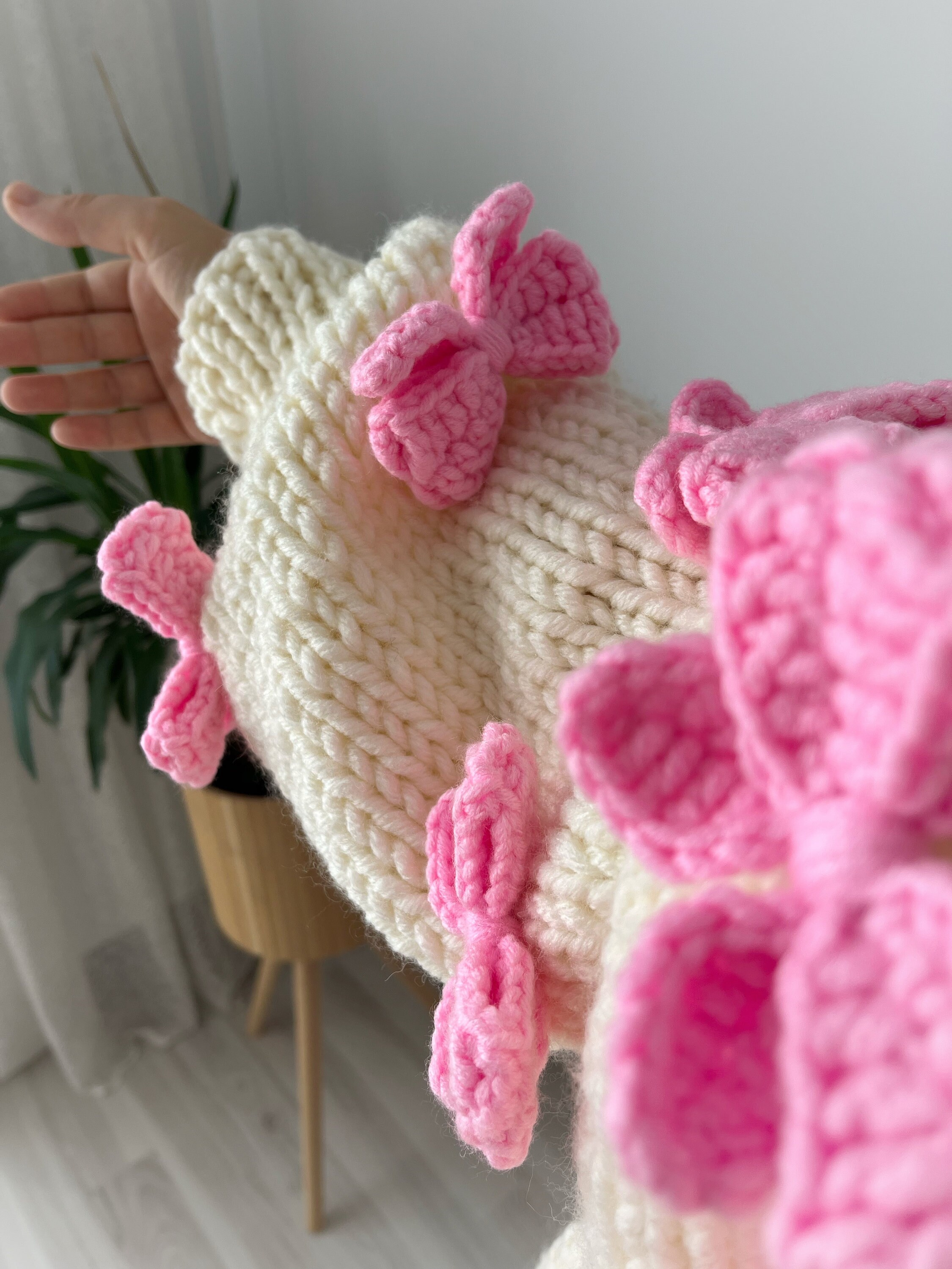 Sweet Stripes Knit Cardigan with Bows