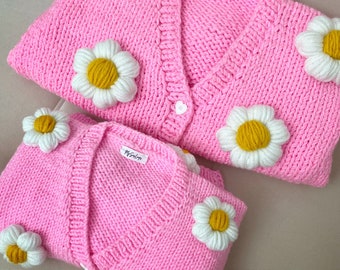 Mom-daughter Daisy Cardigan Combination /chunky Cardigan