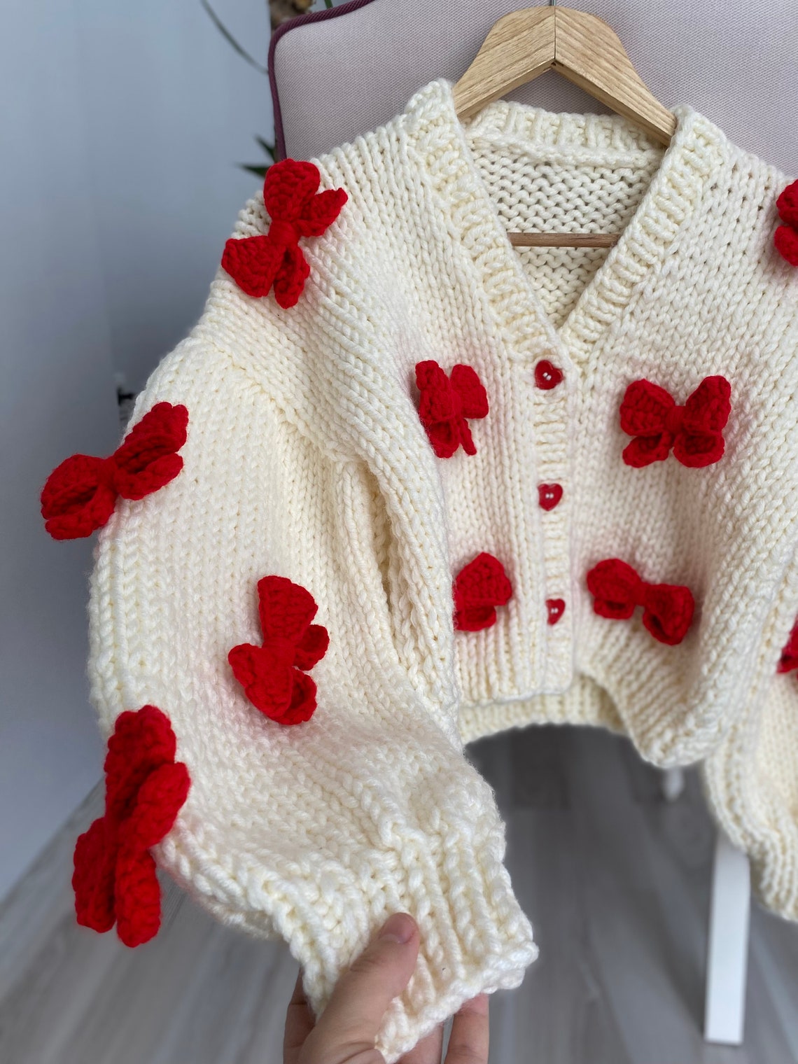 Green Collar Bows Cardigan