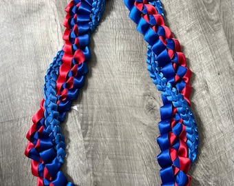 Leis | Graduation lei | Celebration lei | Hawaiian lei | Double braided ribbon lei | Satin lei