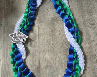 Leis / Lei de graduación / Lei de graduación de la promoción de 2026 / Lei hawaiano / Lei de cinta doble trenzada / Cinta de satén / Regalo de graduación
