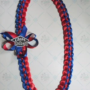 Graduation lei with Class of 2025 bow  | Single Braided Lei || Customized | Graduation gift