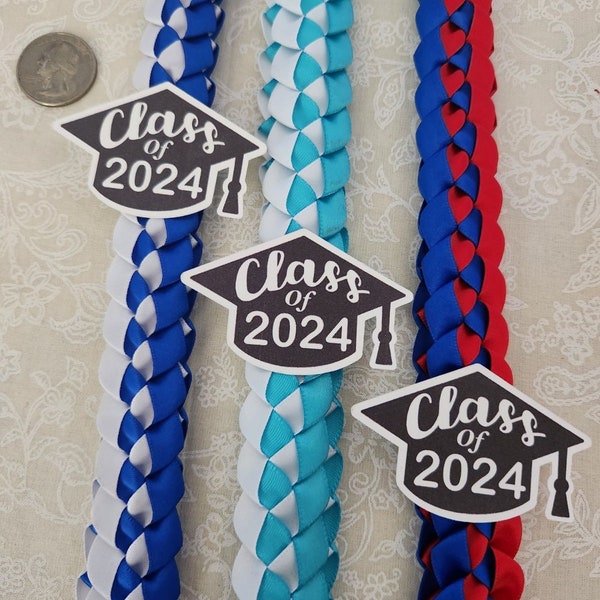 Graduation lei | Single Braided Lei | Class of 2024 | Customized Lei