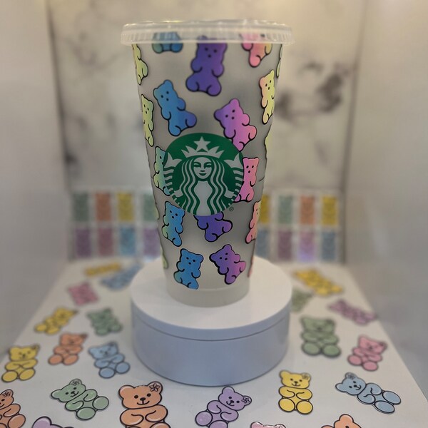 Gummy bear cold cup | Multicolor bears cup | 24oz cold cup|