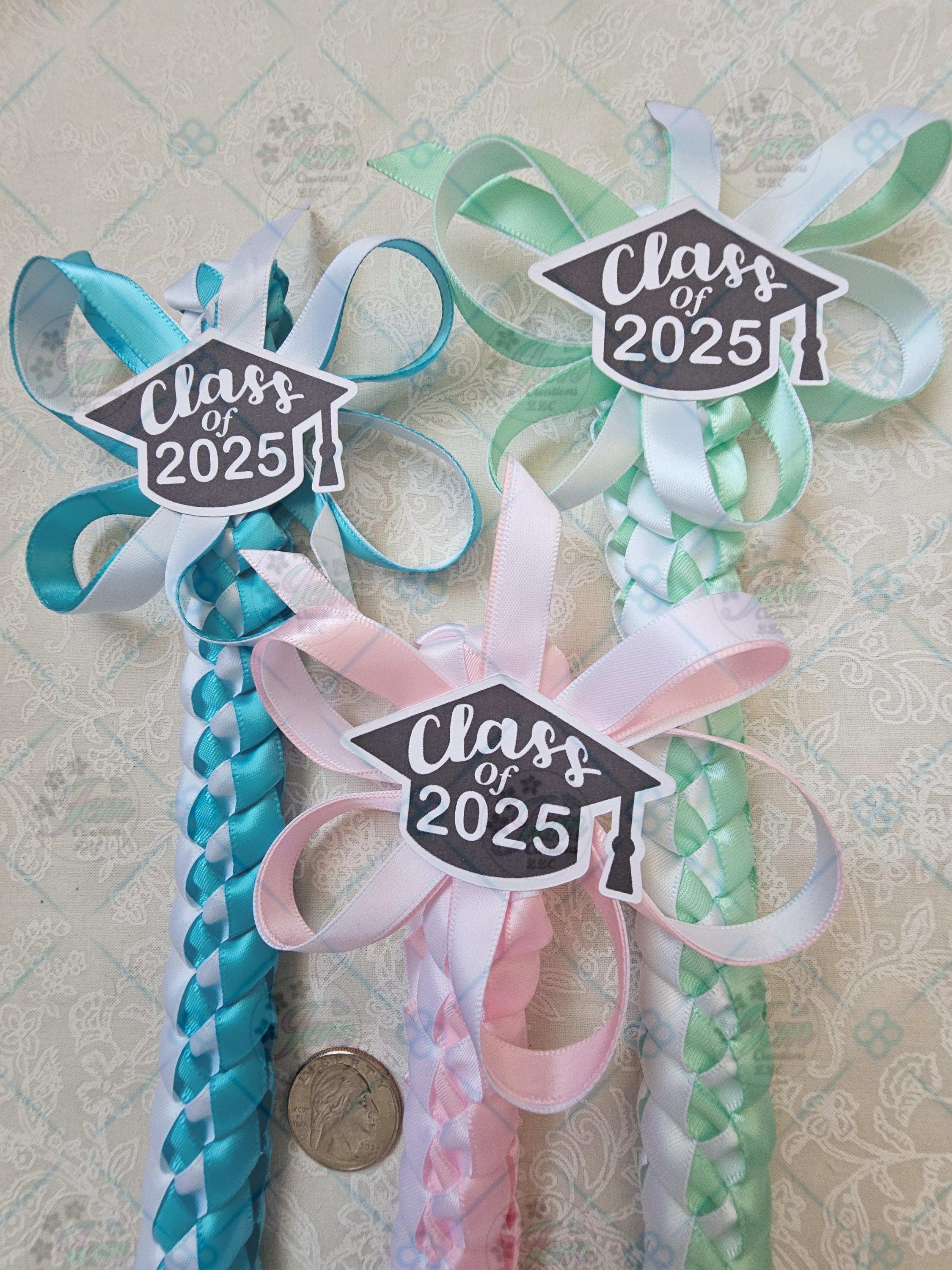 Graduation lei with Class of 2025 bow  | Single Braided Lei || Customized | Graduation gift