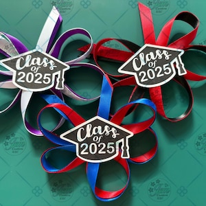 Boucles de remise des diplômes | Accessoires collier | Stickers Lei pour l'obtention du diplôme Leis | Promotion 2025 | Noeuds de ruban