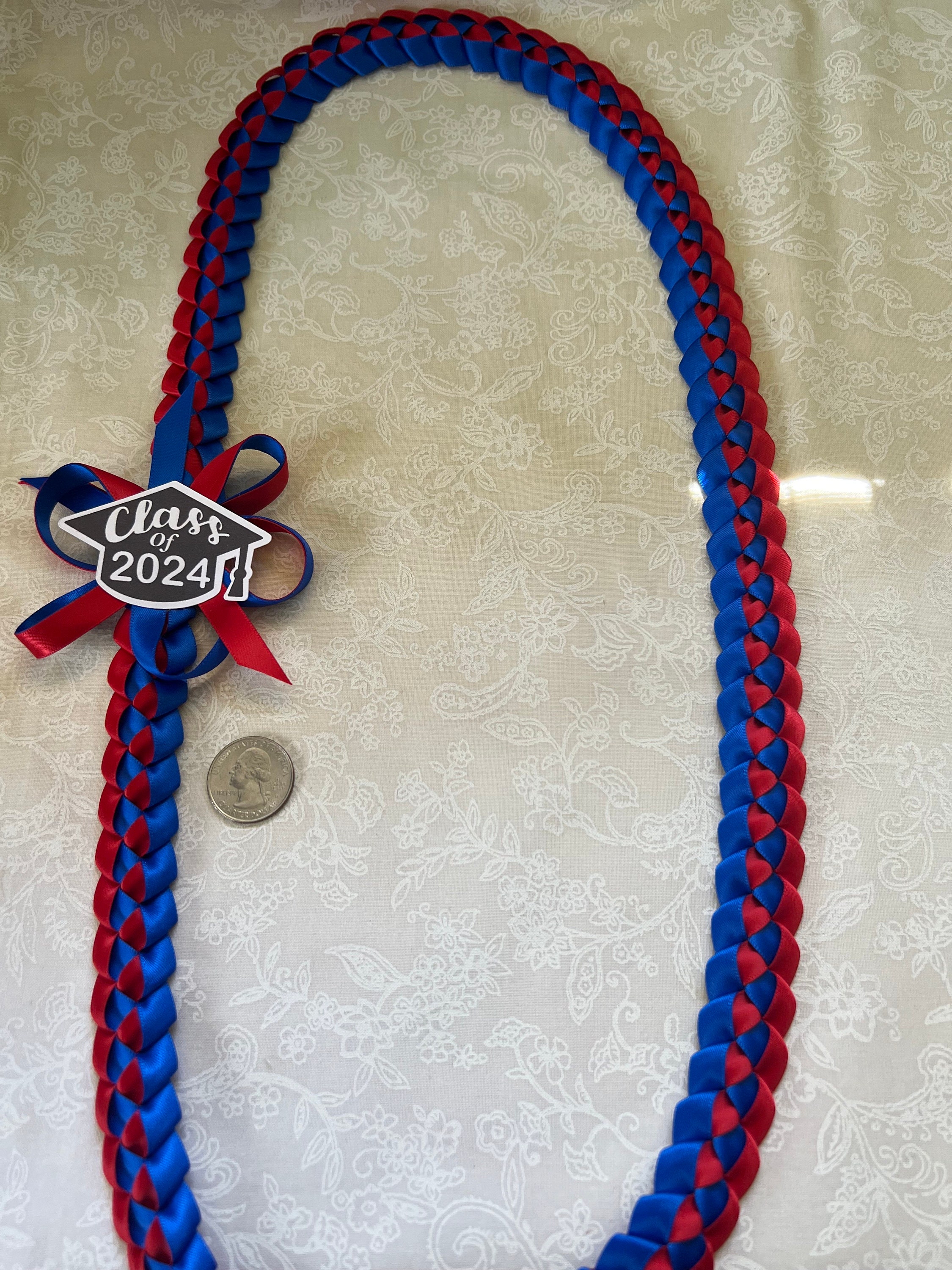Graduation lei with Class of 2025 bow  | Single Braided Lei || Customized | Graduation gift