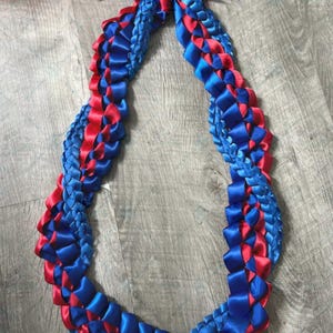 Leis | Graduation lei | Celebration lei | Hawaiian lei | Double braided ribbon lei | Satin lei