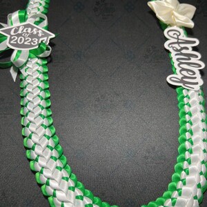 Graduation Lei With Name | Ribbon Lei | Double Braided | Hawaiian Style ...