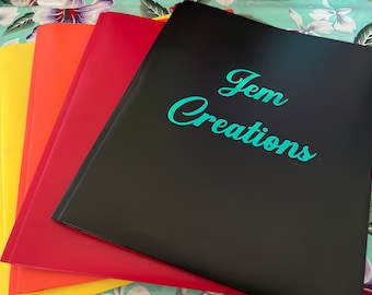 Custom 3 prong folder | School supplies | Red | Yellow | Orange | Black | School folder | Custom with your name