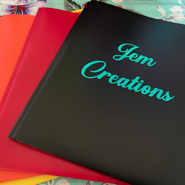 Custom 3 prong folder | School supplies | Red | Yellow | Orange | Black | School folder | Custom with your name