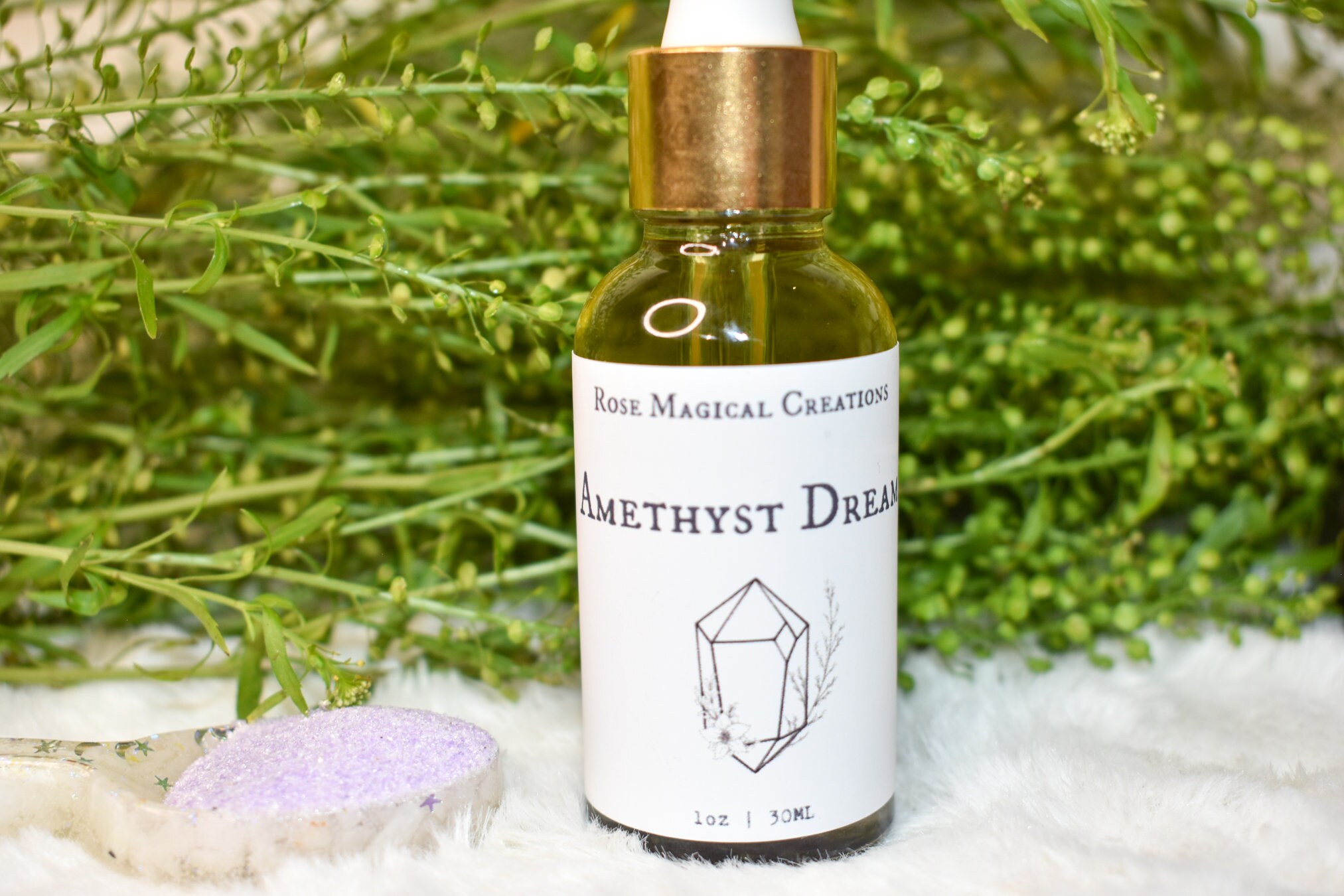 Amethyst Dream Oil Amethyst and Lavender Infused Oil Body Etsy UK