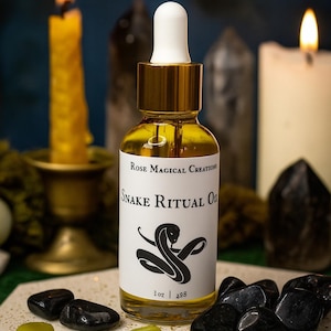 Snake Ritual Oil – Kundalini Awakening, Transformation, Protection | Witchcraft Anointing Oil, Goddess Energy, Spell Ritual Tool
